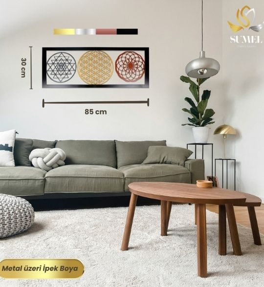 geometrik metal tablo