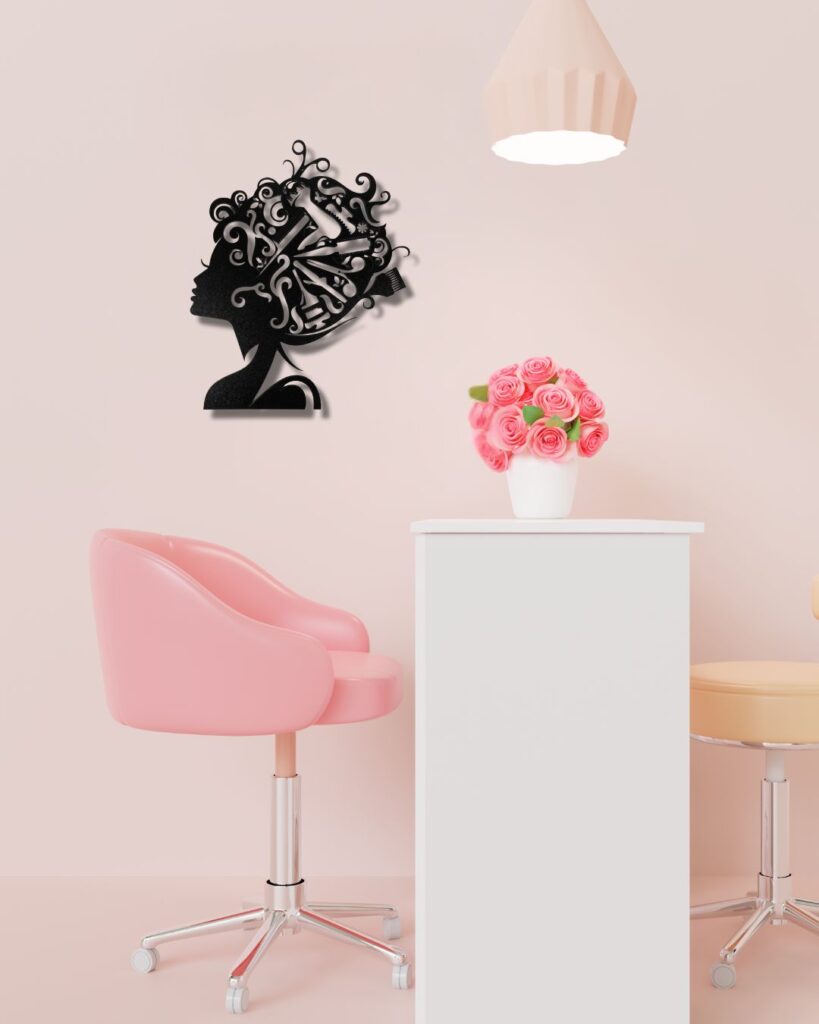 kadın saçı güzellik salonu tablo